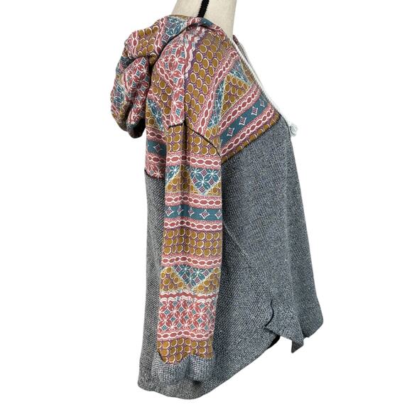 Anthropologie Saturday Sunday Medium Lesia Sweatshirt Hoodie Pullover 3/4 Sleeve - Picture 5 of 12